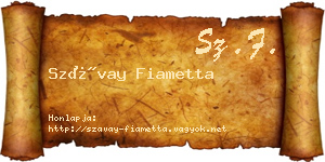 Szávay Fiametta névjegykártya